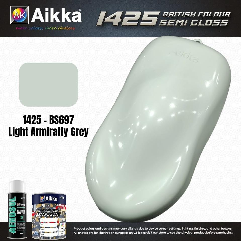 SATINE OPAQUE 2/2 - BRITISH STANDARD SEMI GLOSS COLOUR AIKKA (auto base ou auto kril) - 120 couleurs