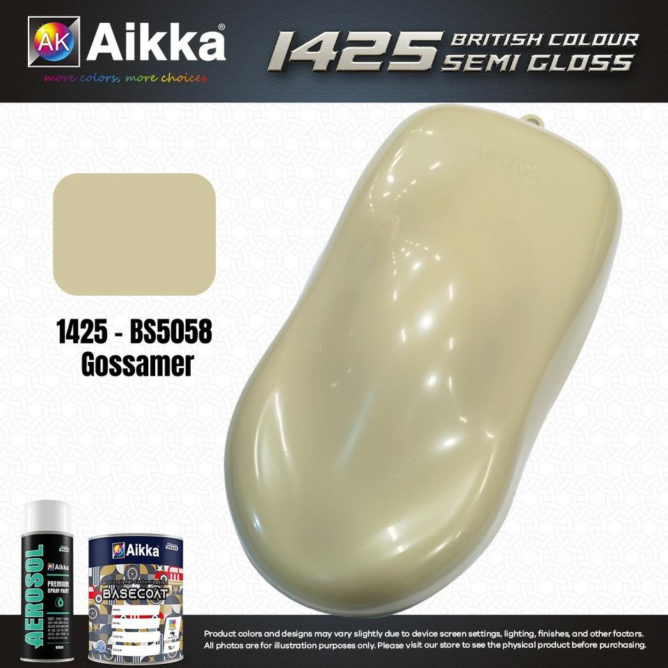 SATINE OPAQUE 2/2 - BRITISH STANDARD SEMI GLOSS COLOUR AIKKA (auto base ou auto kril) - 120 couleurs