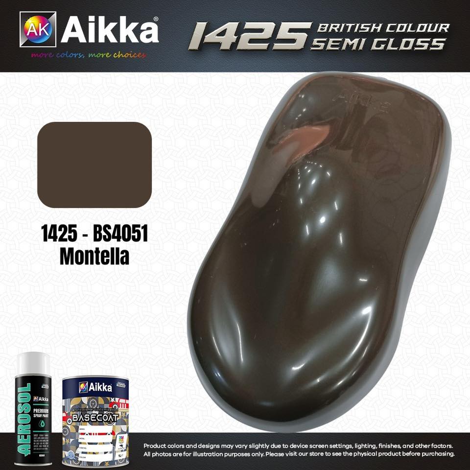 SATINE OPAQUE 1/2 - BRITISH STANDARD SEMI GLOSS COLOUR AIKKA (auto base ou auto kril) - 250 couleurs