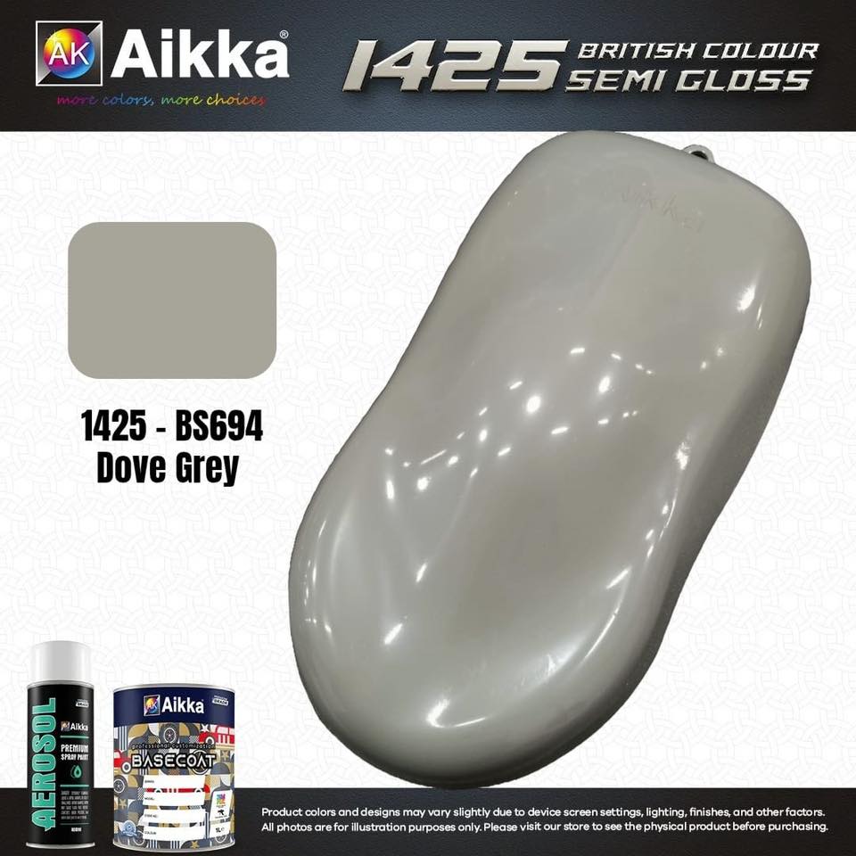 SATINE OPAQUE 2/2 - BRITISH STANDARD SEMI GLOSS COLOUR AIKKA (auto base ou auto kril) - 120 couleurs
