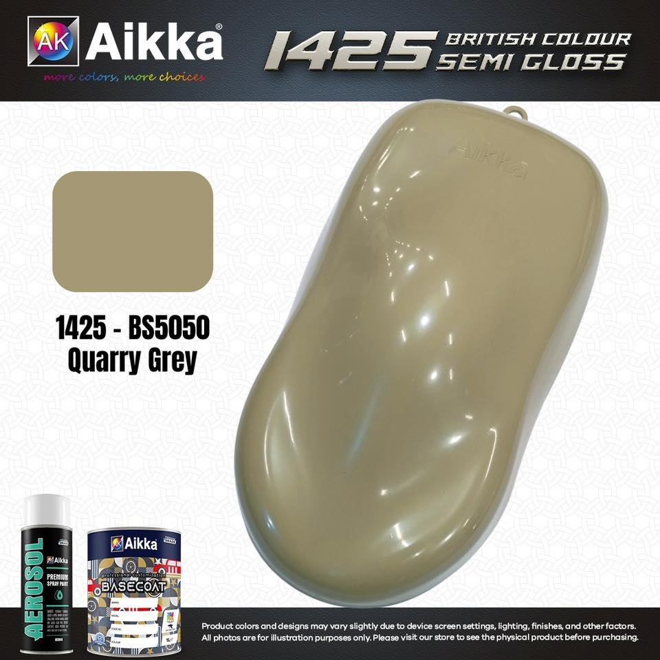 SATINE OPAQUE 2/2 - BRITISH STANDARD SEMI GLOSS COLOUR AIKKA (auto base ou auto kril) - 120 couleurs