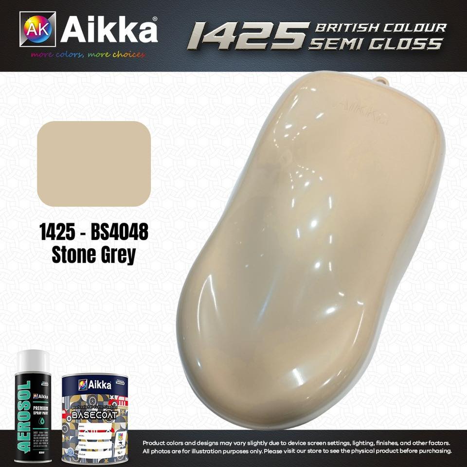 SATINE OPAQUE 1/2 - BRITISH STANDARD SEMI GLOSS COLOUR AIKKA (auto base ou auto kril) - 250 couleurs