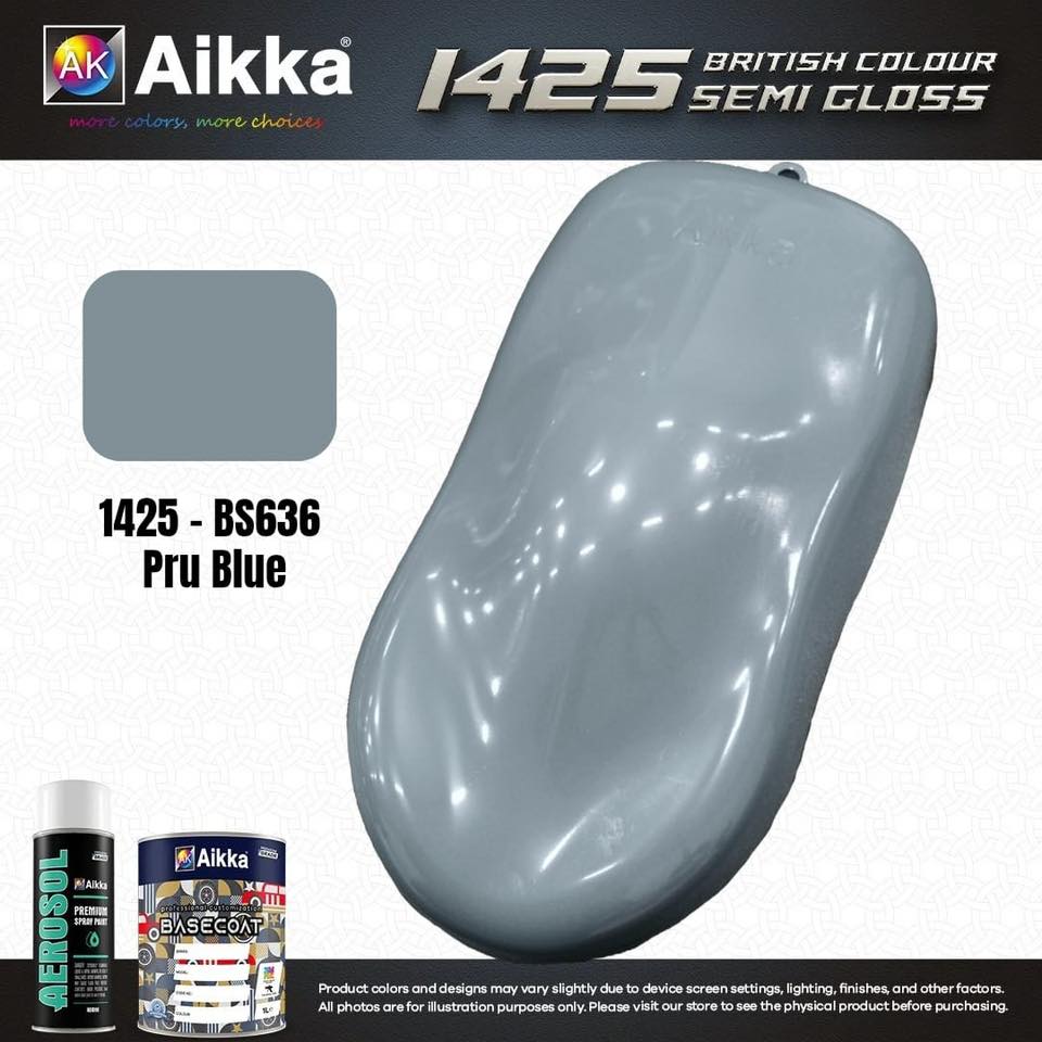 SATINE OPAQUE 2/2 - BRITISH STANDARD SEMI GLOSS COLOUR AIKKA (auto base ou auto kril) - 120 couleurs