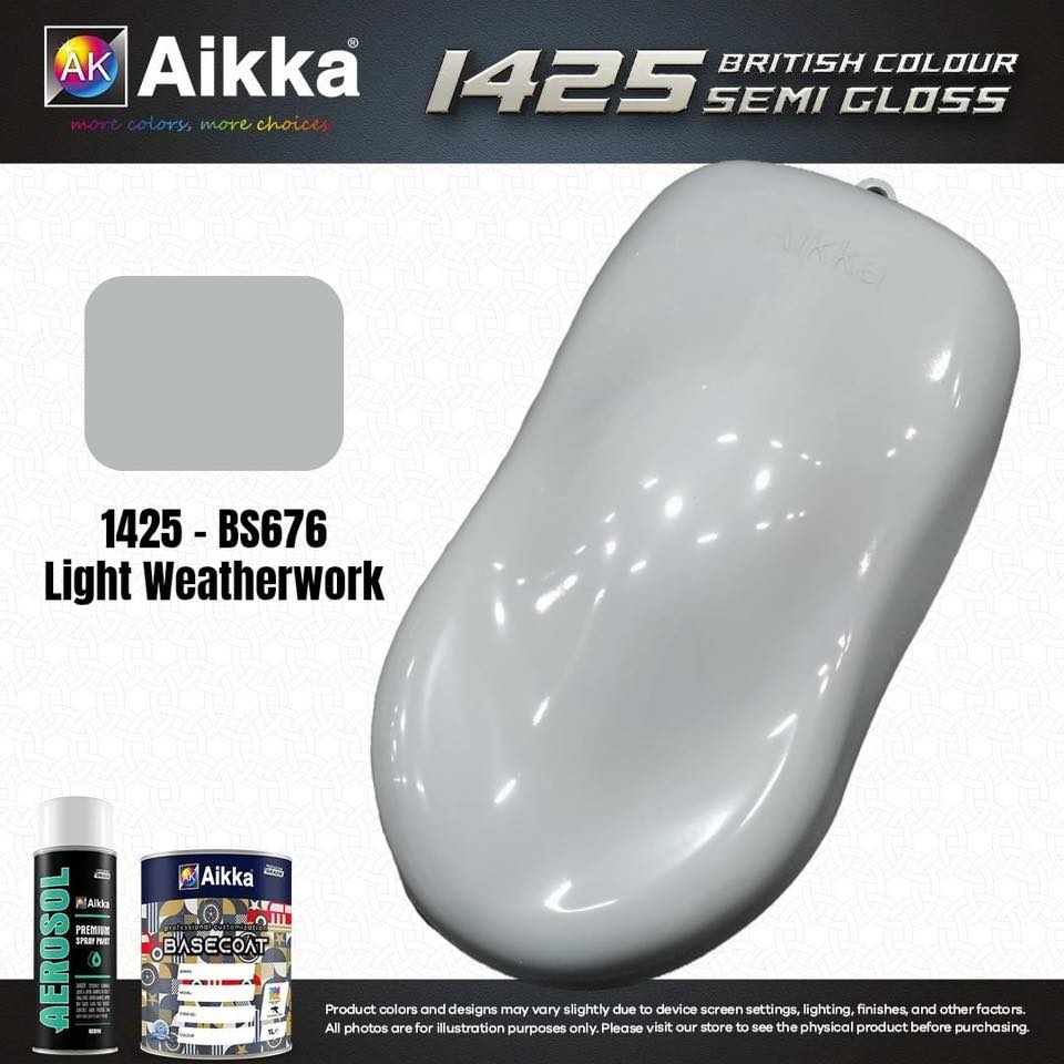 SATINE OPAQUE 2/2 - BRITISH STANDARD SEMI GLOSS COLOUR AIKKA (auto base ou auto kril) - 120 couleurs