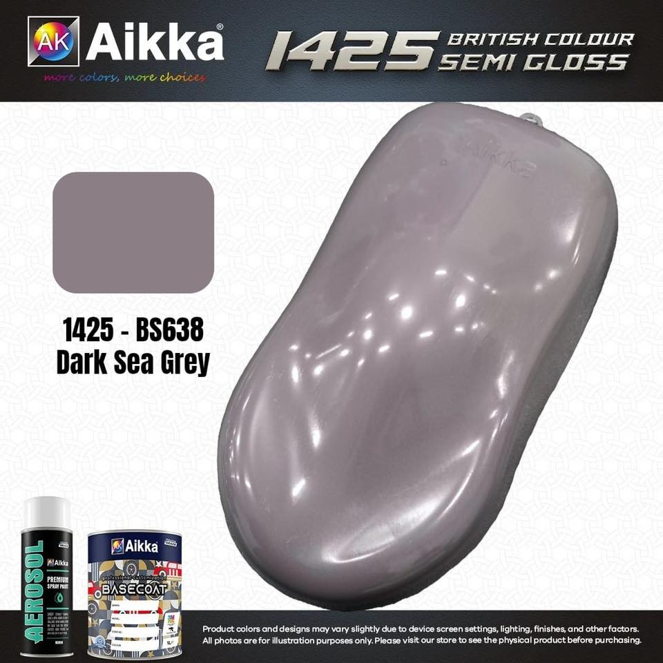 SATINE OPAQUE 2/2 - BRITISH STANDARD SEMI GLOSS COLOUR AIKKA (auto base ou auto kril) - 120 couleurs