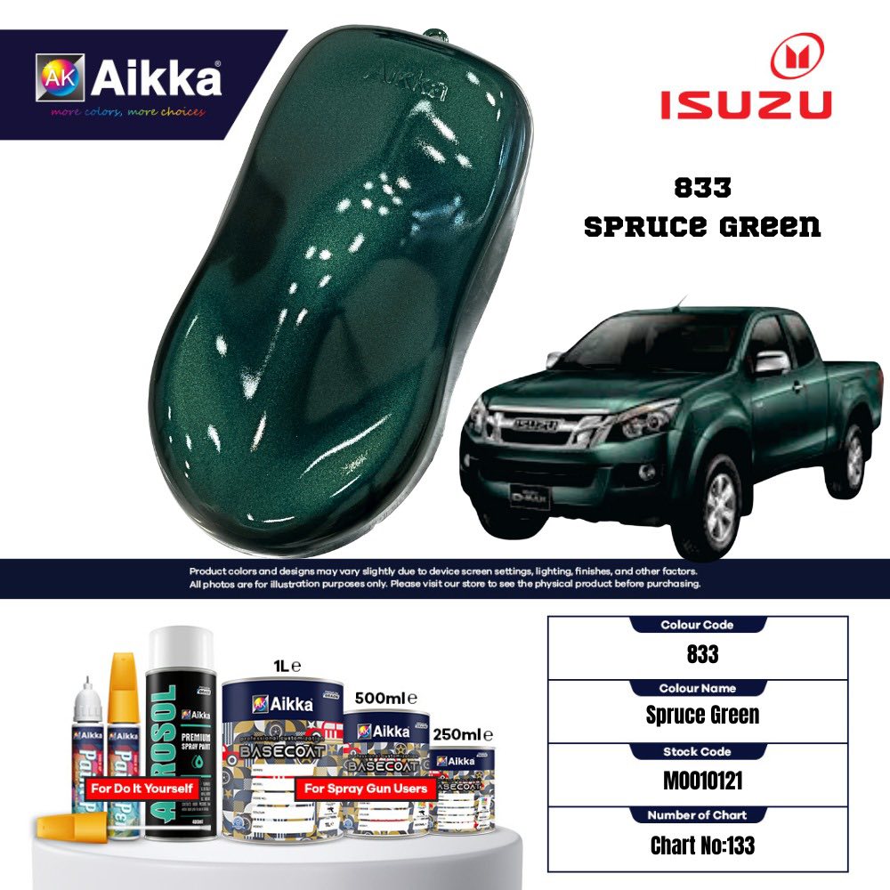 ISUZU - TEINTES ORIGINE CONSTRUCTEUR ISUZU - 130 teintes