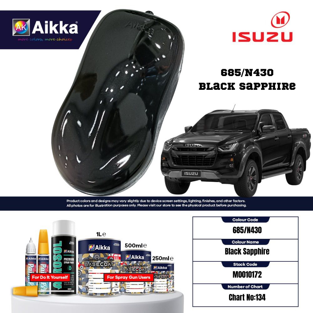 ISUZU - TEINTES ORIGINE CONSTRUCTEUR ISUZU - 130 teintes