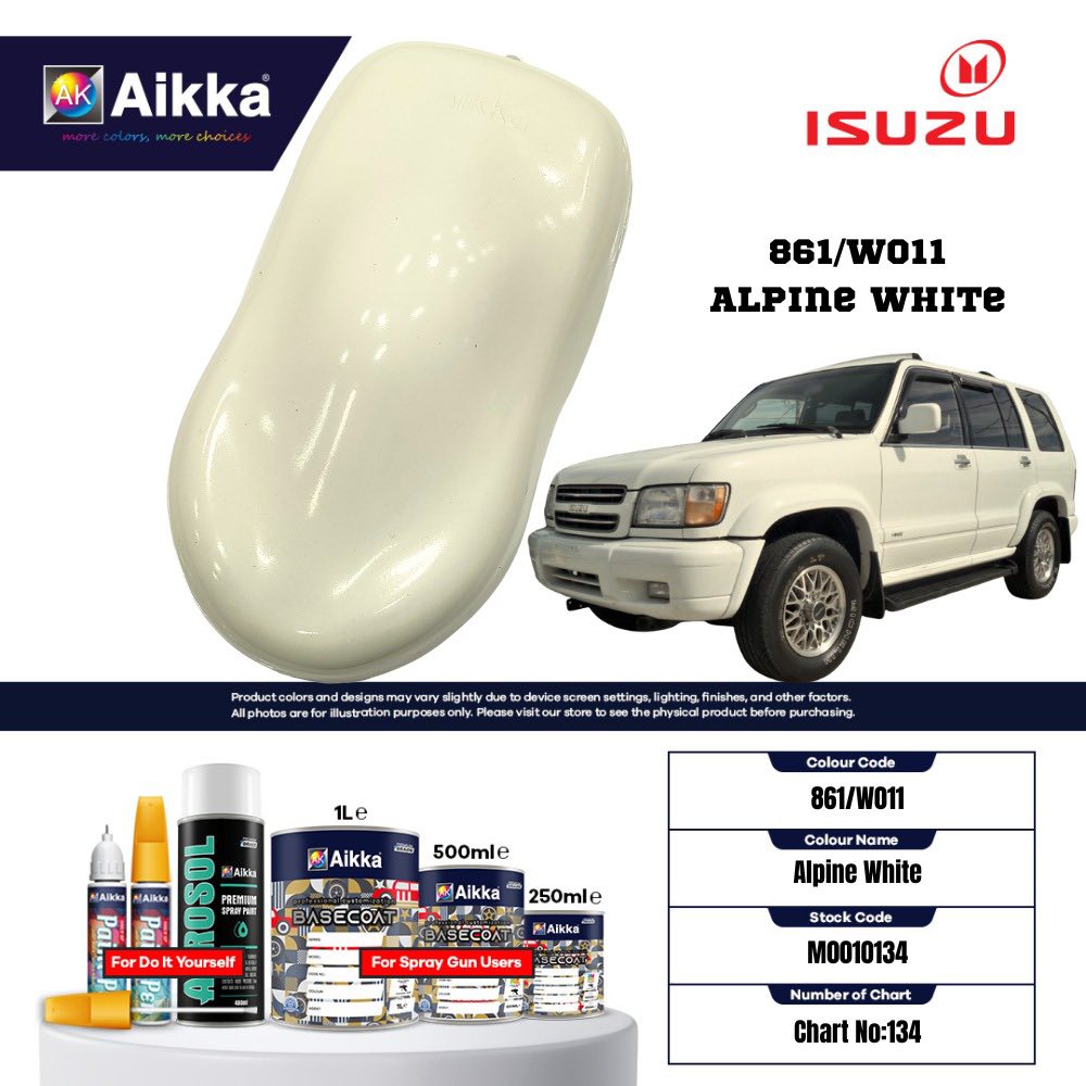 ISUZU - TEINTES ORIGINE CONSTRUCTEUR ISUZU - 130 teintes