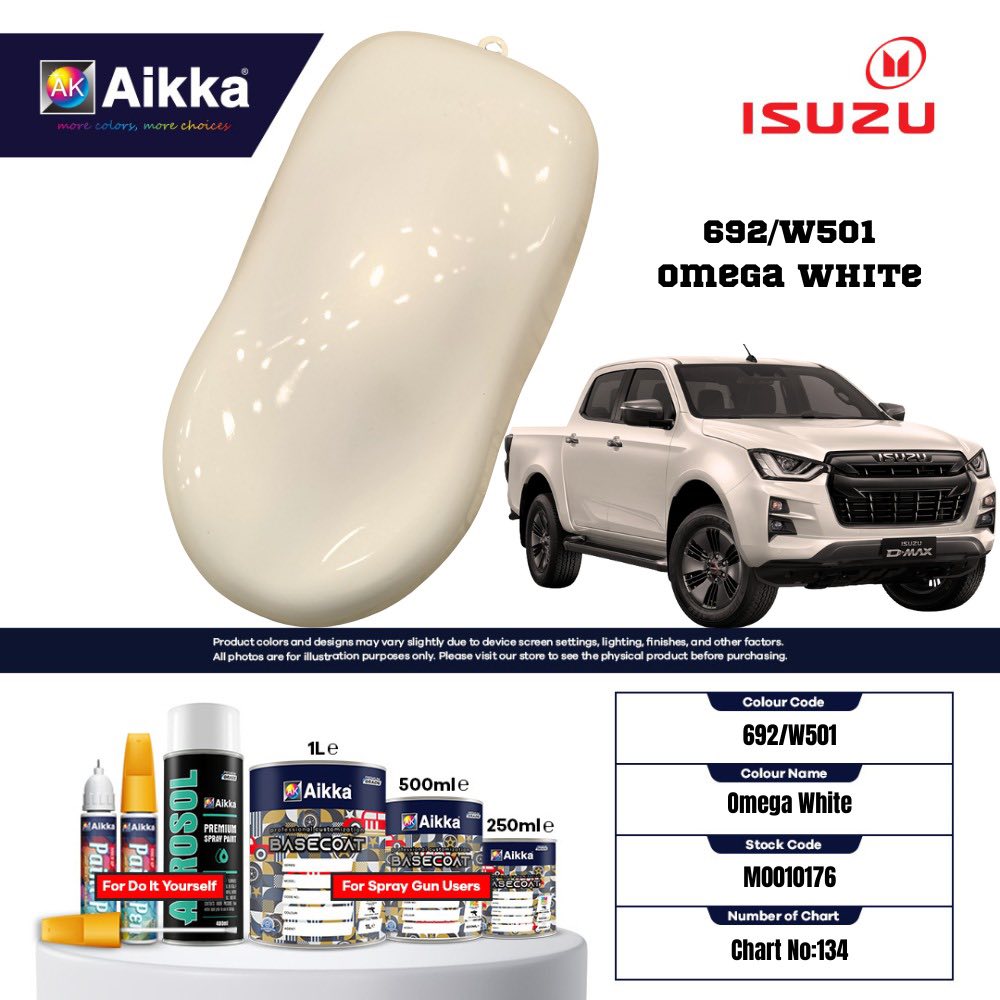 ISUZU - TEINTES ORIGINE CONSTRUCTEUR ISUZU - 130 teintes
