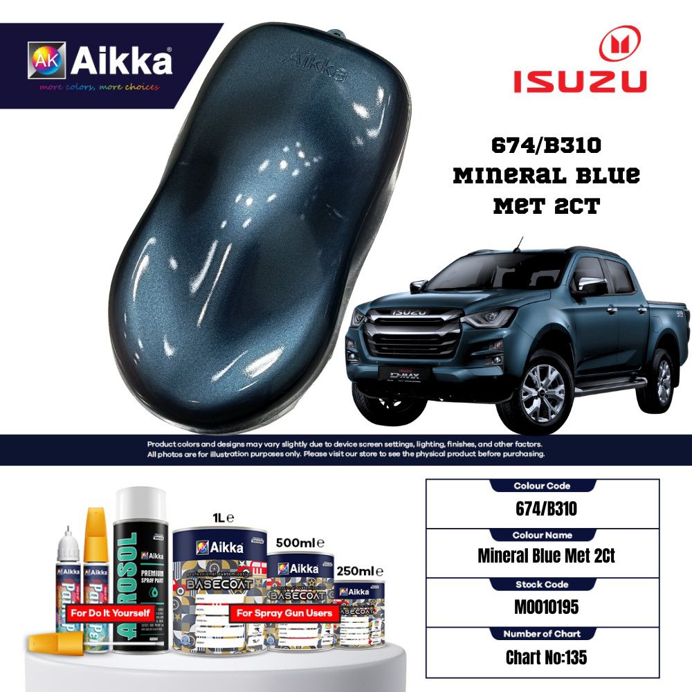 ISUZU - TEINTES ORIGINE CONSTRUCTEUR ISUZU - 130 teintes