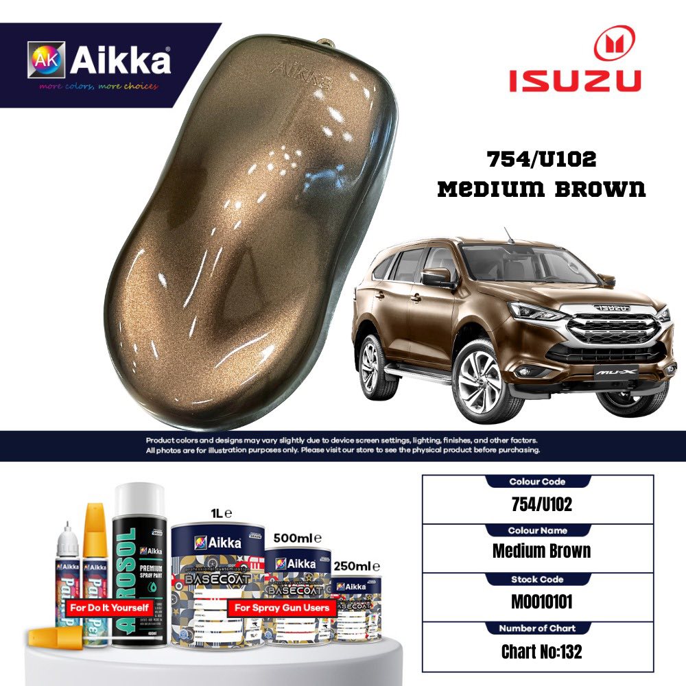 ISUZU - TEINTES ORIGINE CONSTRUCTEUR ISUZU - 130 teintes