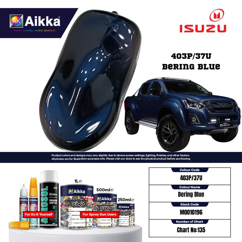 ISUZU - TEINTES ORIGINE CONSTRUCTEUR ISUZU - 130 teintes