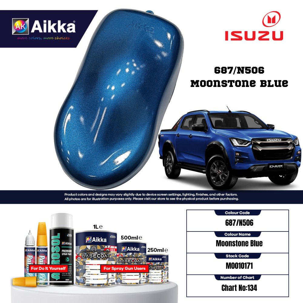 ISUZU - TEINTES ORIGINE CONSTRUCTEUR ISUZU - 130 teintes