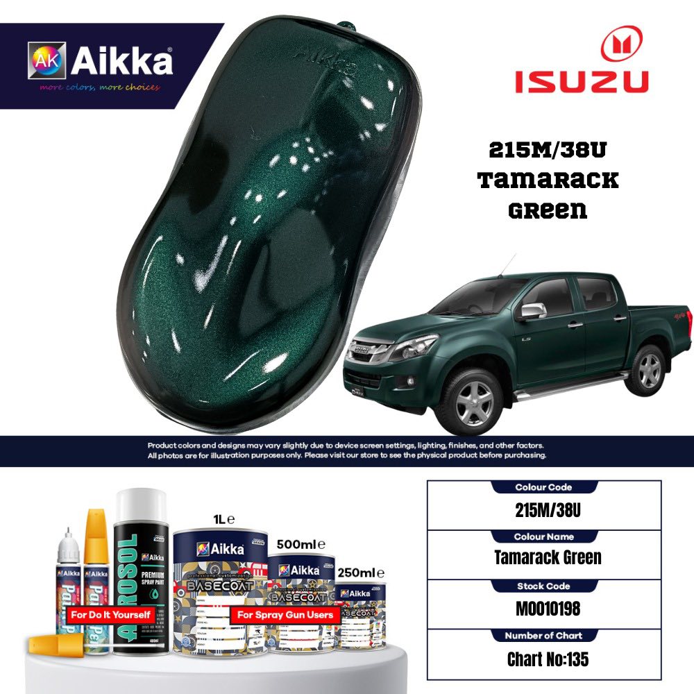 ISUZU - TEINTES ORIGINE CONSTRUCTEUR ISUZU - 130 teintes