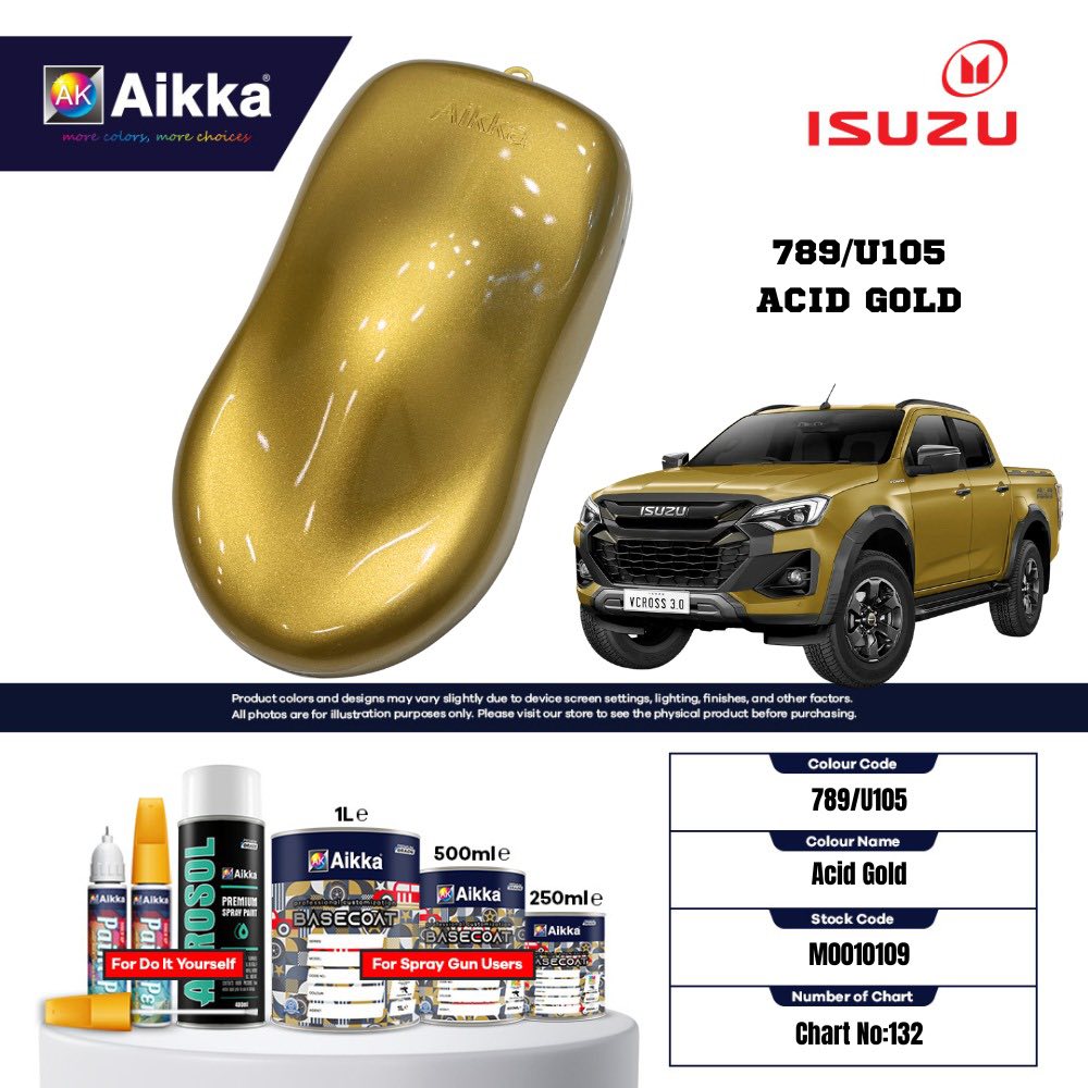 ISUZU - TEINTES ORIGINE CONSTRUCTEUR ISUZU - 130 teintes