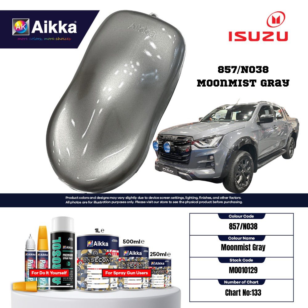ISUZU - TEINTES ORIGINE CONSTRUCTEUR ISUZU - 130 teintes