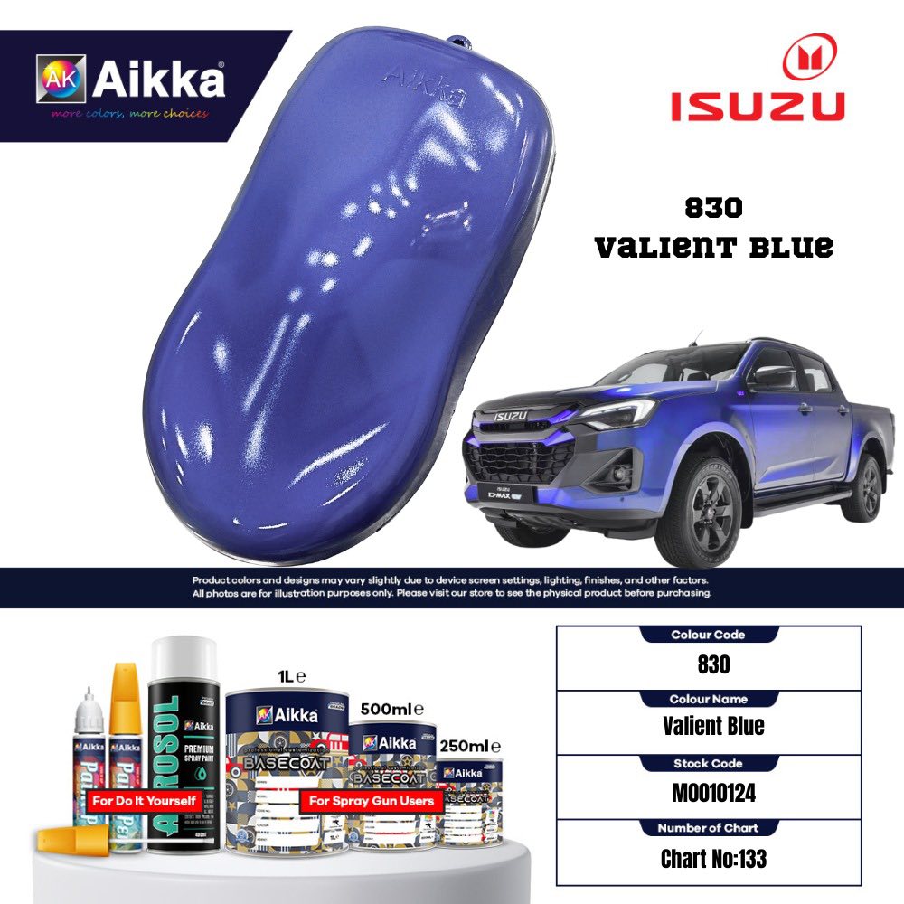 ISUZU - TEINTES ORIGINE CONSTRUCTEUR ISUZU - 130 teintes