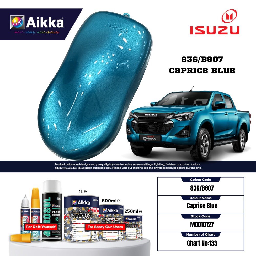ISUZU - TEINTES ORIGINE CONSTRUCTEUR ISUZU - 130 teintes