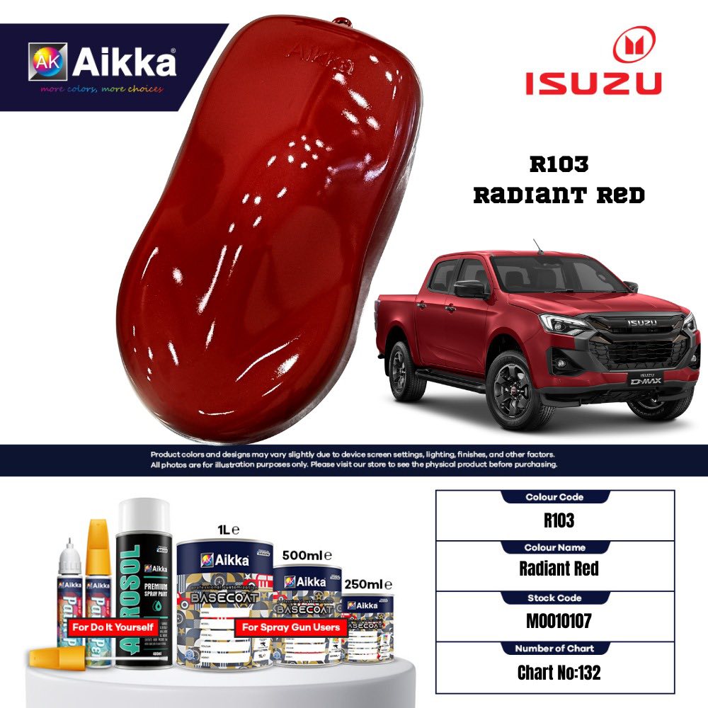 ISUZU - TEINTES ORIGINE CONSTRUCTEUR ISUZU - 130 teintes