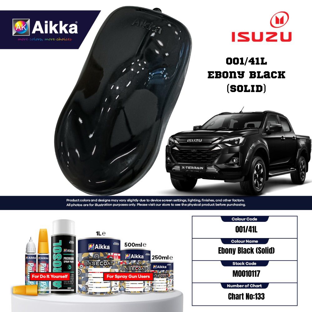 ISUZU - TEINTES ORIGINE CONSTRUCTEUR ISUZU - 130 teintes