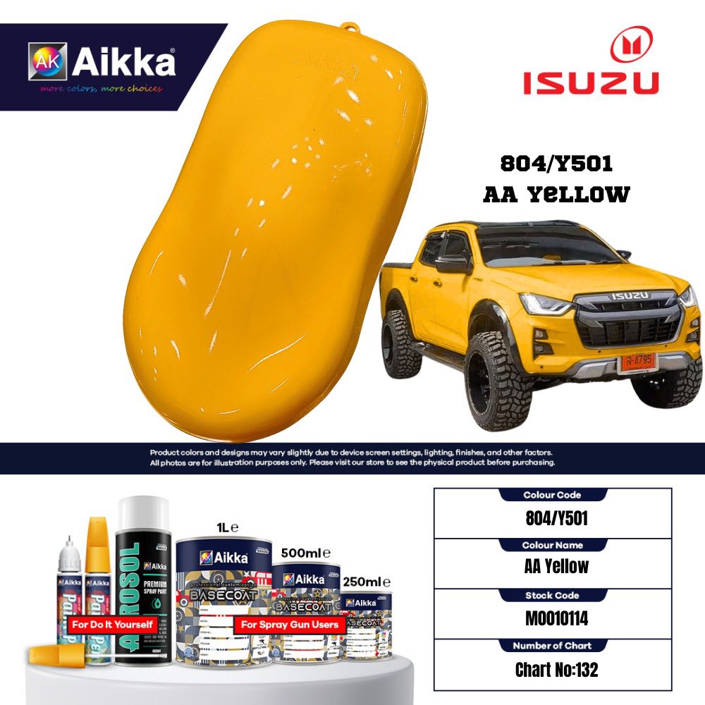 ISUZU - TEINTES ORIGINE CONSTRUCTEUR ISUZU - 130 teintes
