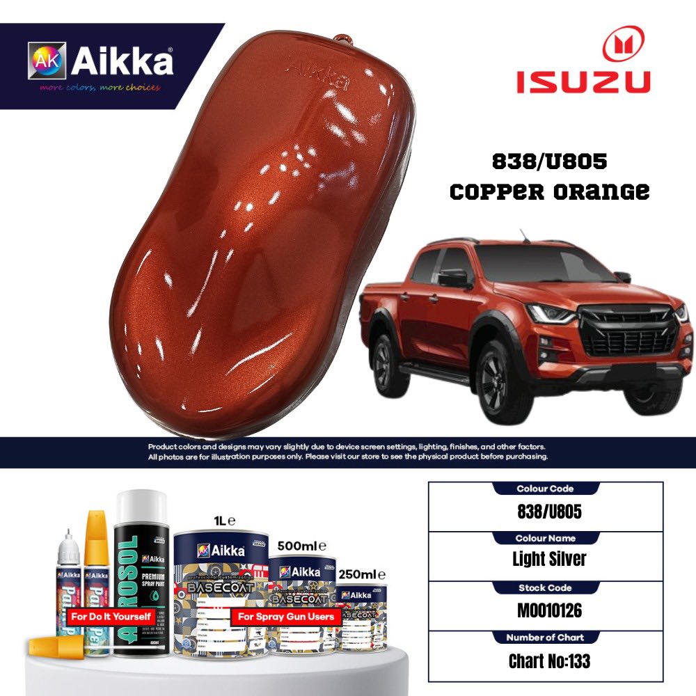 ISUZU - TEINTES ORIGINE CONSTRUCTEUR ISUZU - 130 teintes