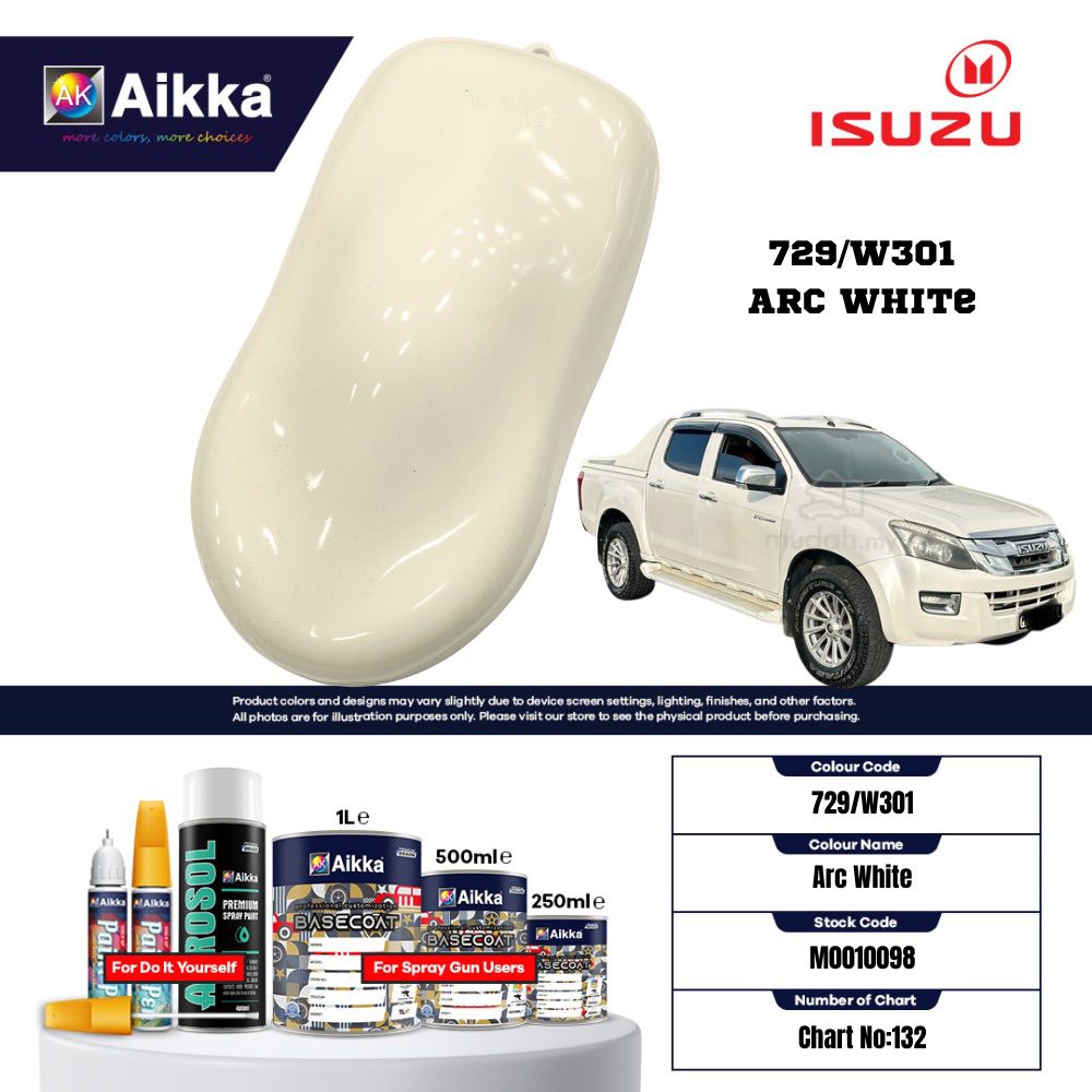 ISUZU - TEINTES ORIGINE CONSTRUCTEUR ISUZU - 130 teintes