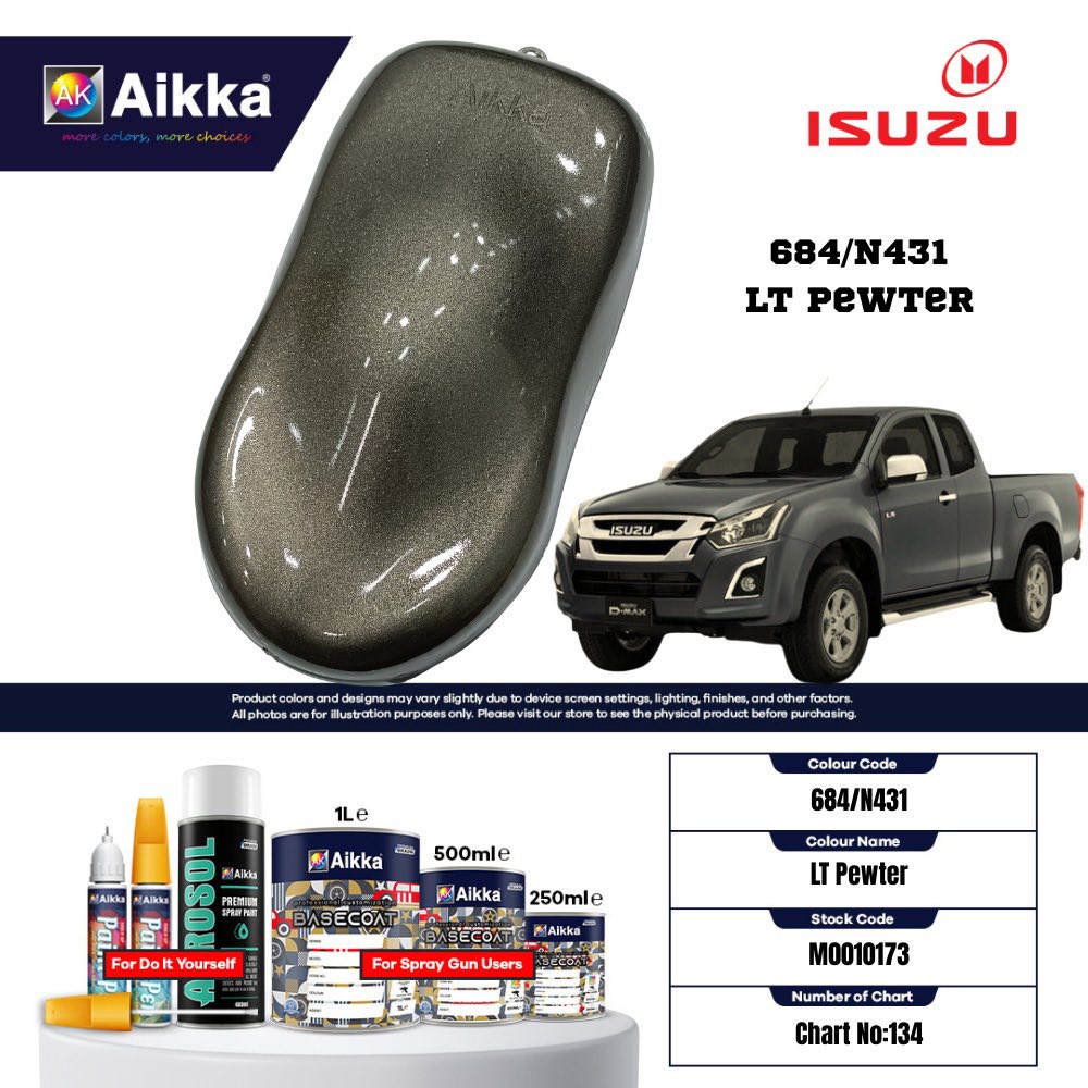 ISUZU - TEINTES ORIGINE CONSTRUCTEUR ISUZU - 130 teintes