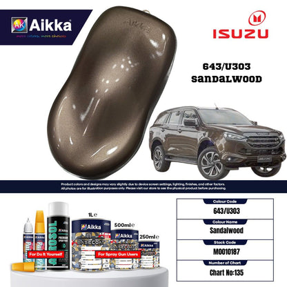ISUZU - TEINTES ORIGINE CONSTRUCTEUR ISUZU - 130 teintes