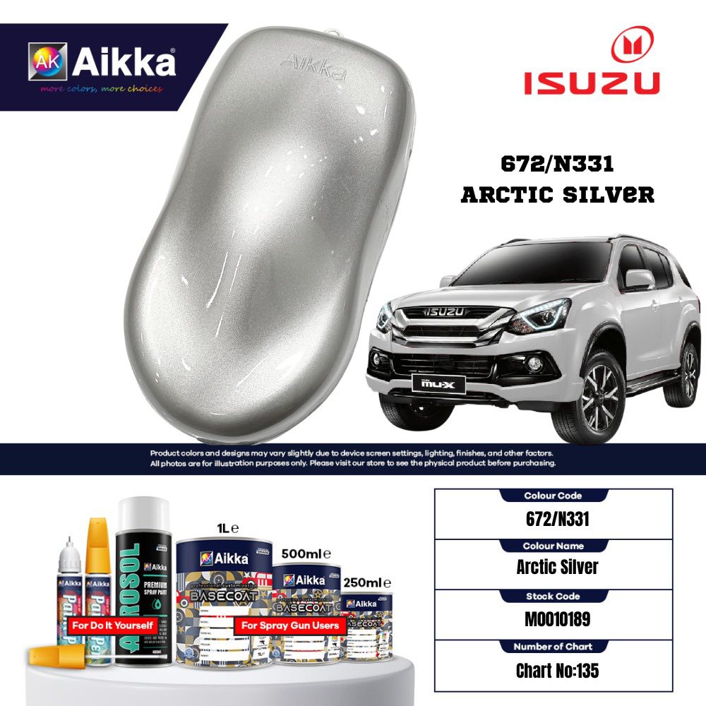 ISUZU - TEINTES ORIGINE CONSTRUCTEUR ISUZU - 130 teintes