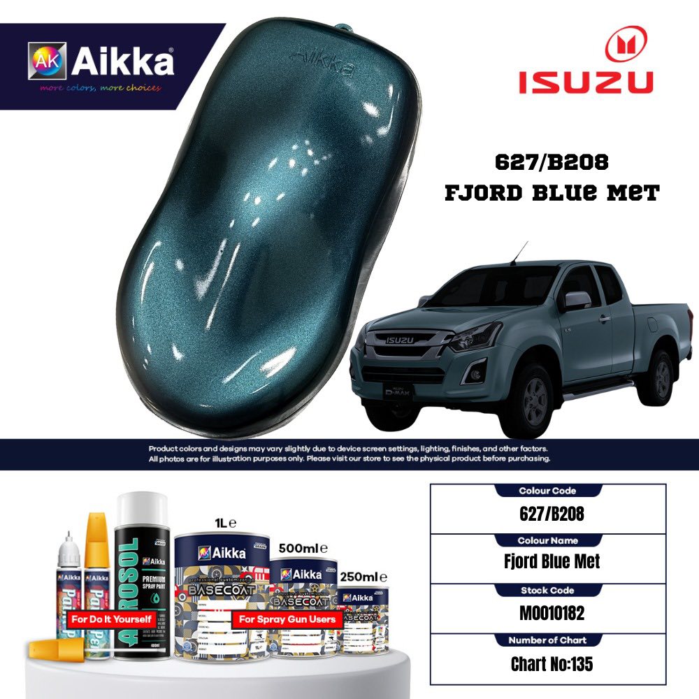 ISUZU - TEINTES ORIGINE CONSTRUCTEUR ISUZU - 130 teintes