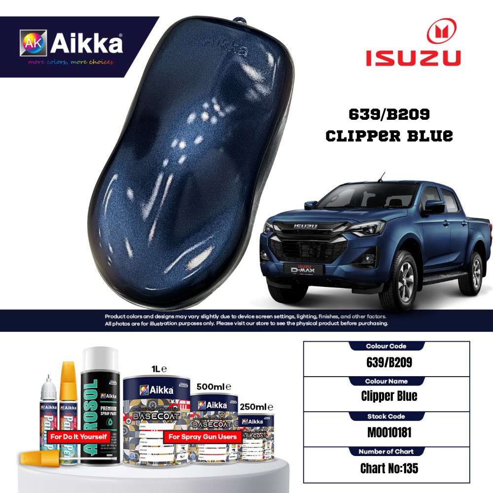 ISUZU - TEINTES ORIGINE CONSTRUCTEUR ISUZU - 130 teintes