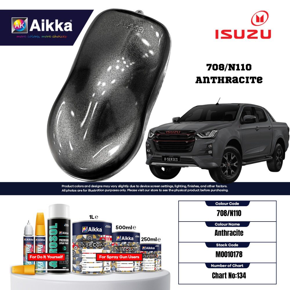 ISUZU - TEINTES ORIGINE CONSTRUCTEUR ISUZU - 130 teintes