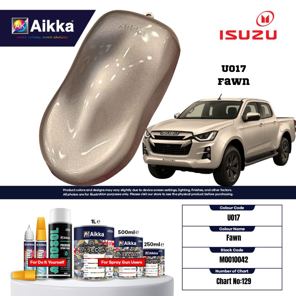 ISUZU - TEINTES ORIGINE CONSTRUCTEUR ISUZU - 130 teintes