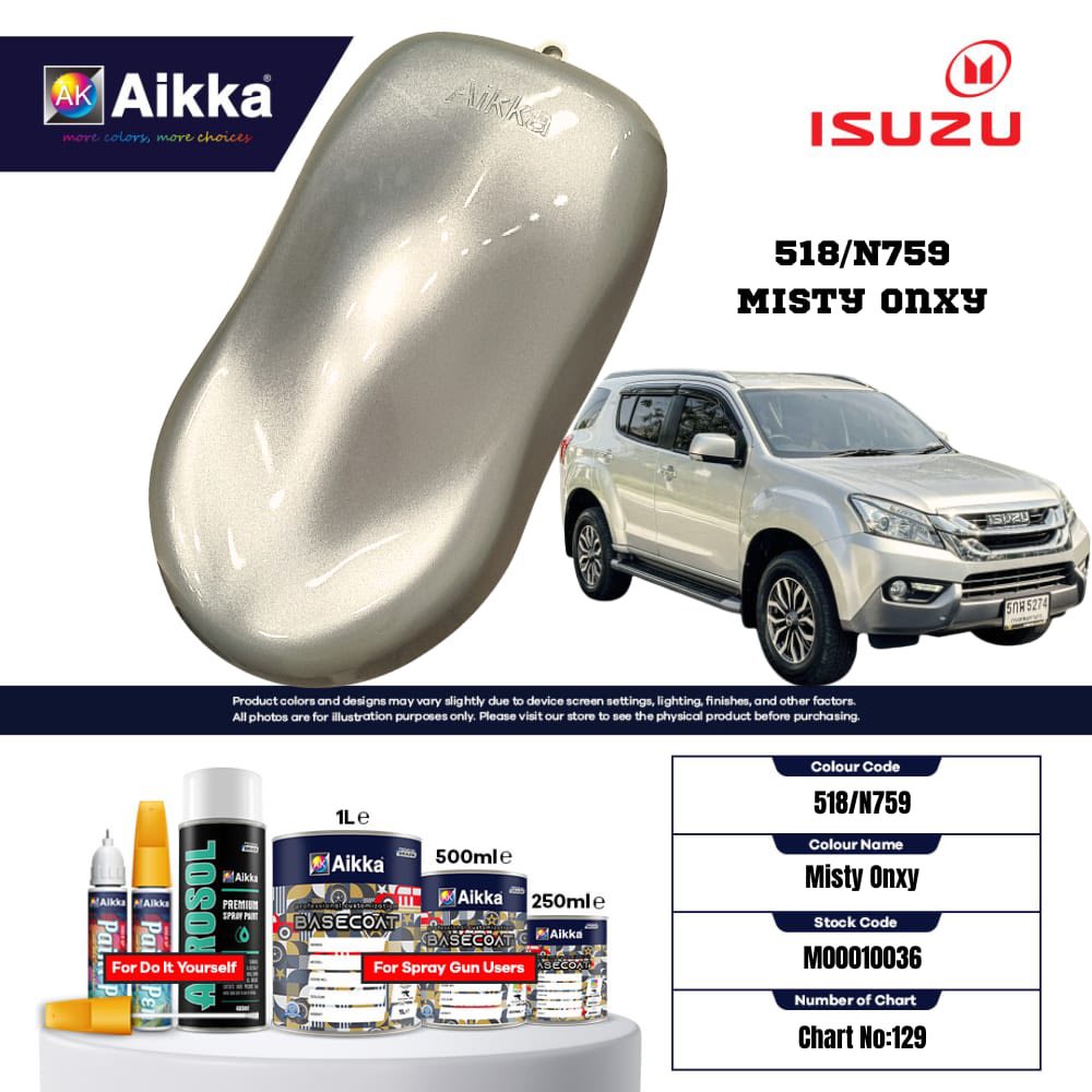 ISUZU - TEINTES ORIGINE CONSTRUCTEUR ISUZU - 130 teintes