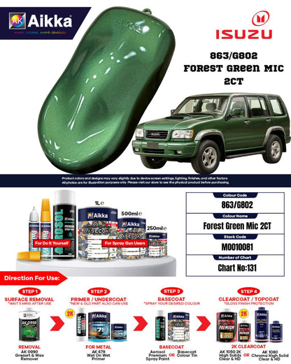 ISUZU - TEINTES ORIGINE CONSTRUCTEUR ISUZU - 130 teintes