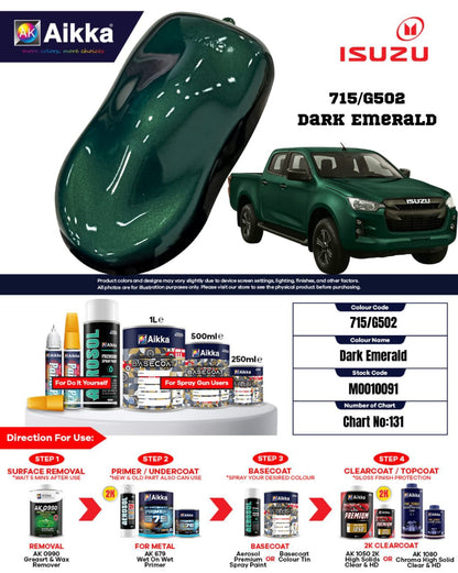 ISUZU - TEINTES ORIGINE CONSTRUCTEUR ISUZU - 130 teintes