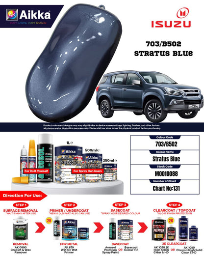 ISUZU - TEINTES ORIGINE CONSTRUCTEUR ISUZU - 130 teintes