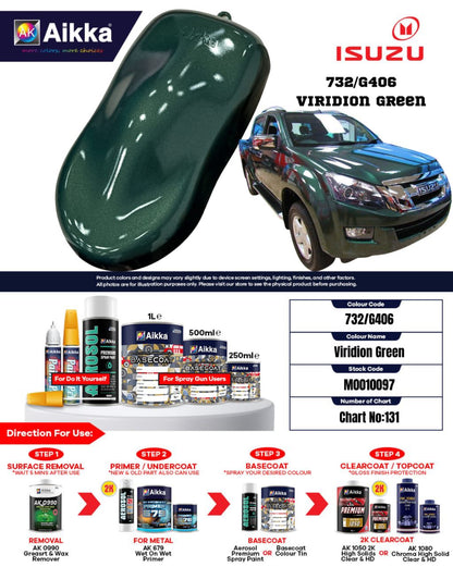 ISUZU - TEINTES ORIGINE CONSTRUCTEUR ISUZU - 130 teintes