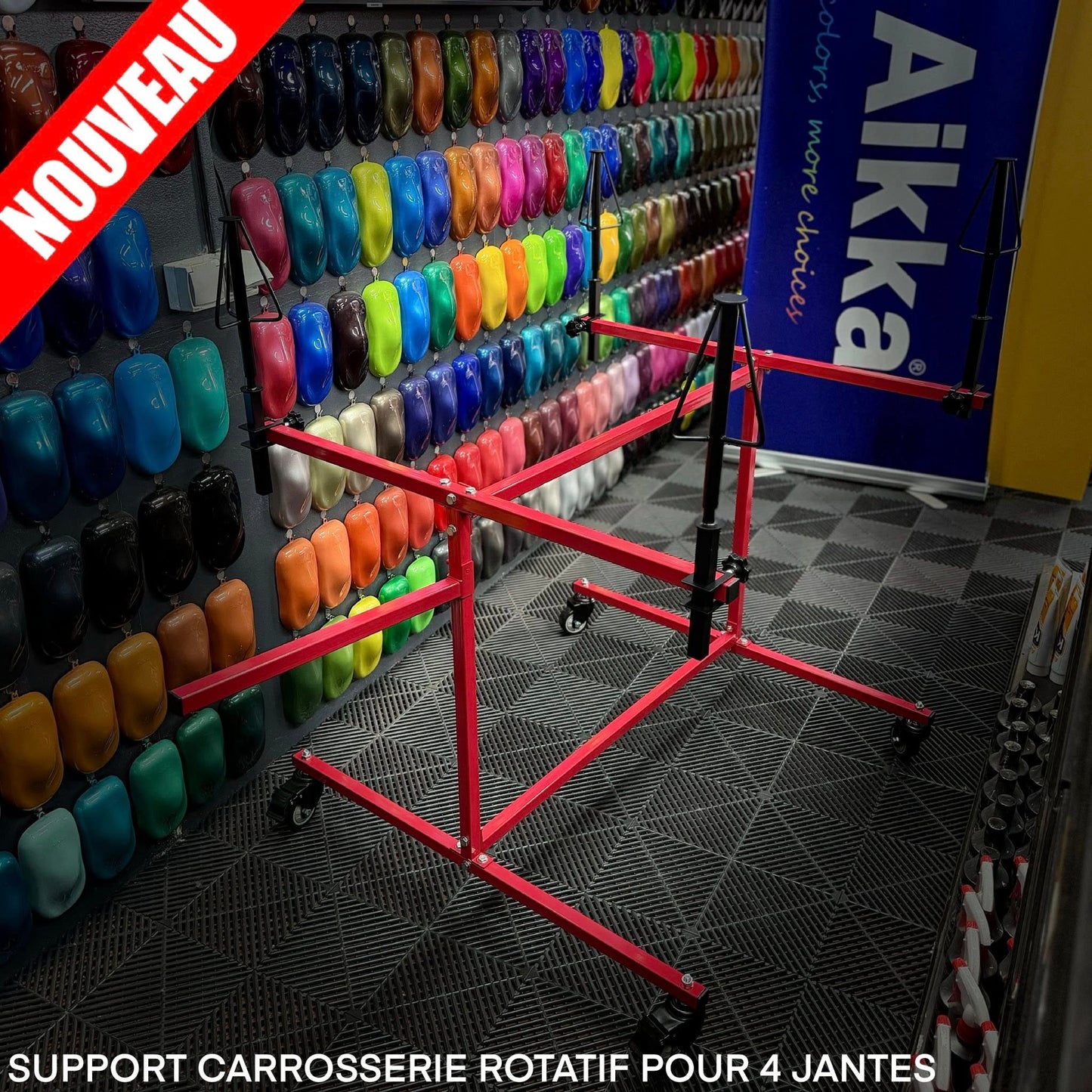 SUPPORT CARROSSERIE ROTATIF POUR 4 JANTES